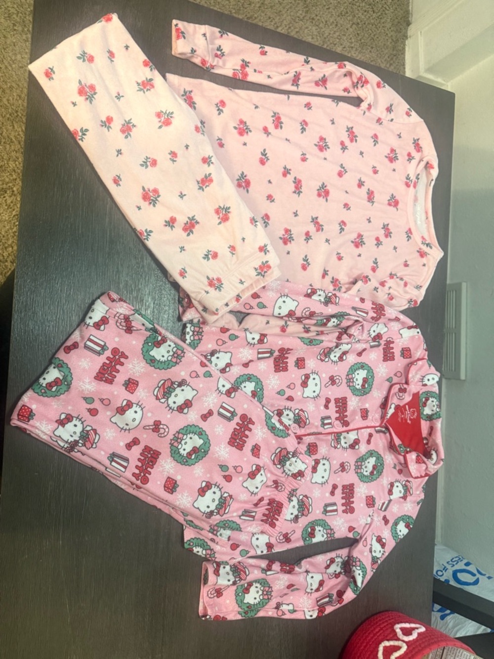 Pink Floral and Hello Kitty Pajama Set - Girls